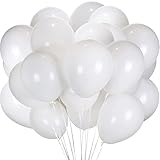 Hrobig Luftballons Weiß - 100 Stück 30 cm / 12 zoll - Premium Latex Helium Ballons Weiss für...