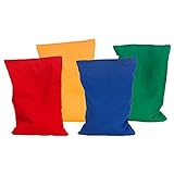 Sport-Tec Bohnensäckchen, Wurfsäckchen, Bean Bag Set: klein, 15x 9 cm, je 1x blau,grün, rot, gelb / 100% Baumwolle/je 135g