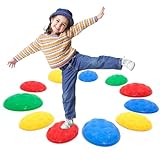 11 Stück Balanciersteine für Kinder zur Förderung von Balance, Motorik & Koordination,Rutschfeste Balanciersteine für Innen- und Außenbereiche,Flusssteine für Schulen, Kitas & Therapiezentren